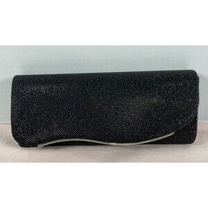 Women Black Glitter Evening Clutch Crossbody Or Handbags Purse